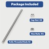 Arwnnklo 2 Pcs 304 Stainless Steel M10 Fully Threaded Rod,12"(305mm)
