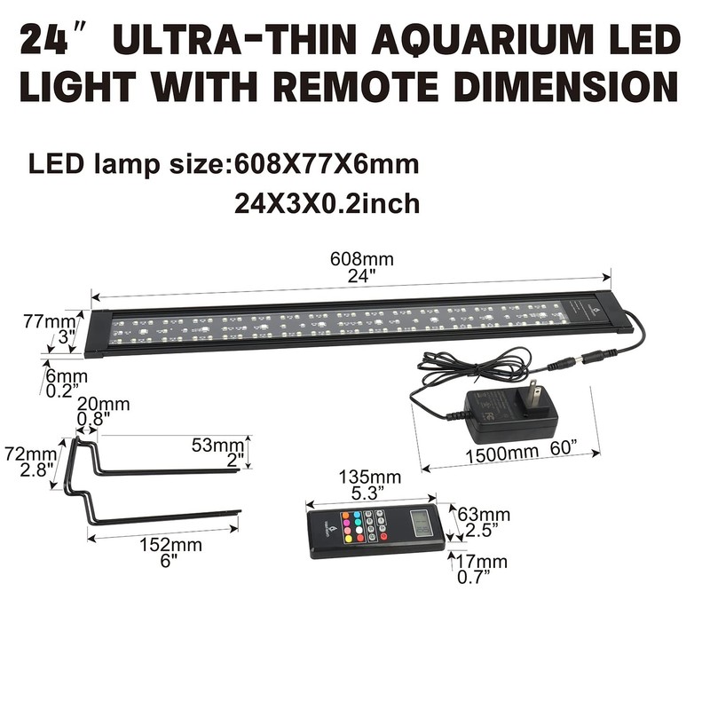 WaterRebirth Wireless Remote Full Spectrum Aquarium LED Light Strip -