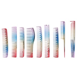 9pcs Professional Colorful Haircut Comb Salon Hairdressing Detangling Comb Styling Tool