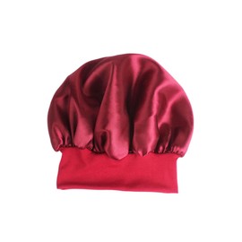 Minkissy Satin Sleep Cap with Wide Side Band Hair Loss Hat Chemotherapy Beanie Elastic Band Soft Fabric m Size (dark)