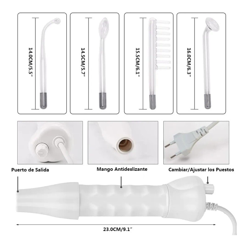 Hysmart®Máquina terapia piel facial dispositivos de alta frecuencia blanco