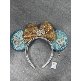 JAKAWIN Light Up Mouse Ears Headband Glowing Bow Headband Costume Hair Accessories for Women (3 Gold Bow)