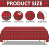 Pack of 4 Christmas Tablecloths, Red and Green Checked Tablecloths,