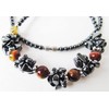 Healing Hematite Man Made Glass Beads and Hematite Clusters Necklace