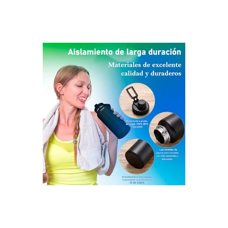 Botella Agua Fría Caliente 1.2 L Termo Acero Inoxidable