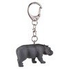 Mojo 387489 Hippo Animal Figure Keychain, gray