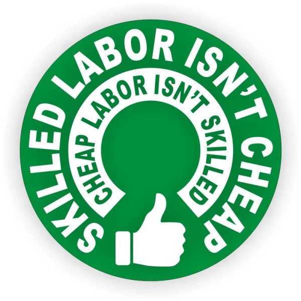 Unbranded/Generic 3pcs - Skilled Labor Isn't Cheap Hard Hat Stickers