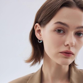 Twoowl Turquoise Cross Earrings 925 Sterling Silver Religious Hoop Earrings Catholic Christian Cross Jewelry Gifts for Women Female Friends