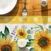 Sunflower Leaves Flowers 210 GSM Summer Table Runner, Seasonal Kitchen