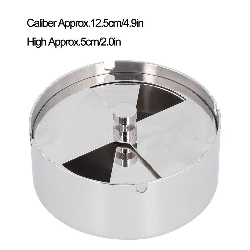 Ashtray Outdoor Thickened Stainless Steel Windproof Rotating Cover Design Finely