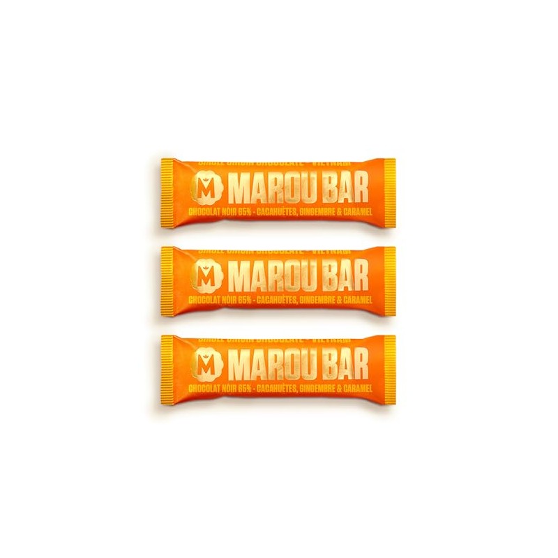 Marou Snack Bar 65% Cacao 3-Pack | Peanuts, Ginger, Salted