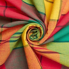 Madras Plaid (Style 9031) Cotton Hypoallergenic Lightweight 45 Inch Fabric by The Yard for Sewing, Crafts, Apparel, Decor, & More (1 Yard)