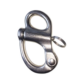 Sunload Snap Shackle with Fixed Eye, Cast Stainless Steel V4A AISI 316 Rust-Free Pack of 2 (52 mm)