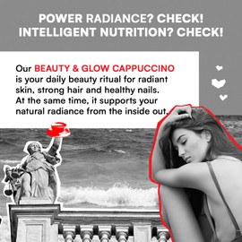 Beauty & Glow (11 servings) - Instant Coffee - Prebiotic Coffee with Biotin, vegan Collagen & Coconut Oil - Superfood Cappuccino by Superitalia - official partner of Hyrox - Made in Italy