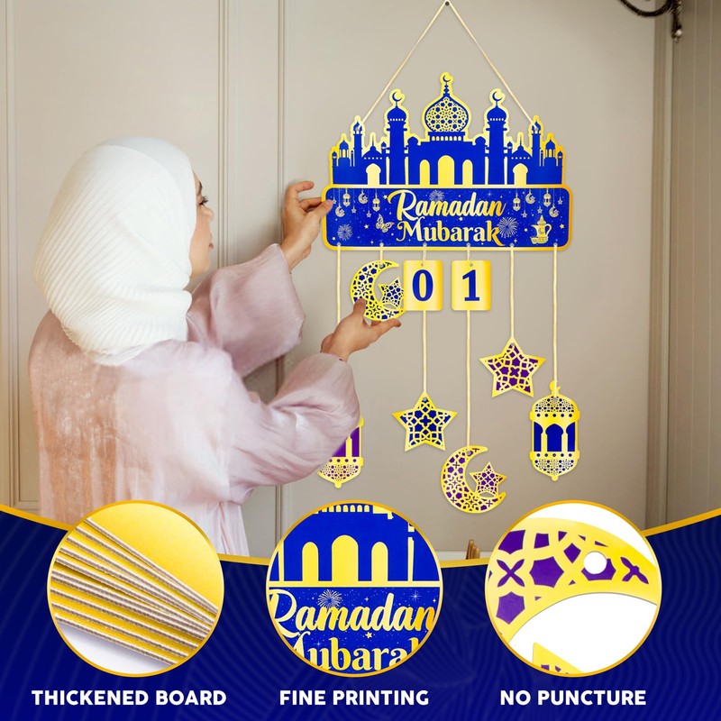 Hanging Ramadan Advent Calendar 30 Days Til Eid Ramadan Mubarak