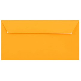 DL (110mm x 220mm) Coloured Envelopes Perfect for Christmas Cards, Greeting Cards, Wedding/Party Invitations, Crafts and Many More - Pack of 15 (Golden Yellow Peel & Seal)