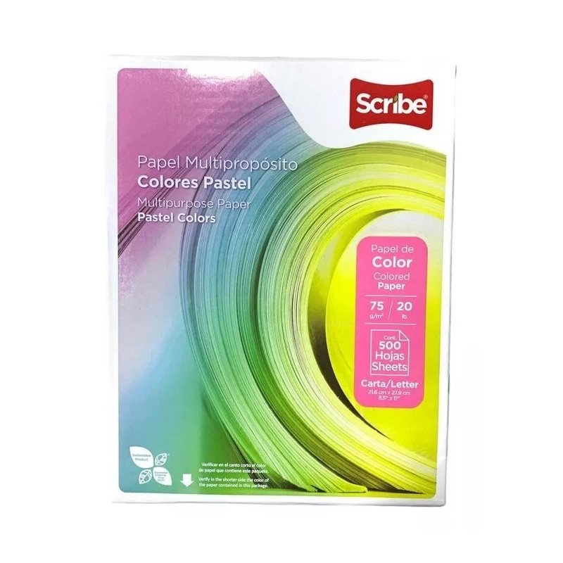 Scribe Papel Bond Scribe Tamaño Carta Color Azul 500 Hojas