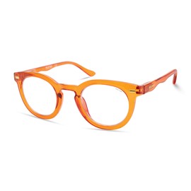 Kenneth Cole REACTION KC1500-B Round Blue Light Blocking Eyewear Frames, Shiny Dark Brown, 45mm