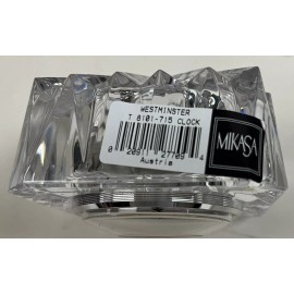 Mikasa Westminster Square Mantel Quartz Clock Lead Crystal Austria T8101/715