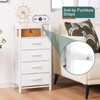 Yoobure Night Stand - LED White Nightstand with Charging Station,