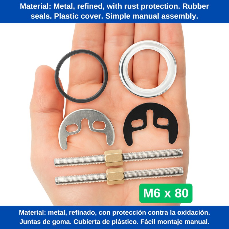 Washbasin tap screw system, 1 set, with M6 screws 80