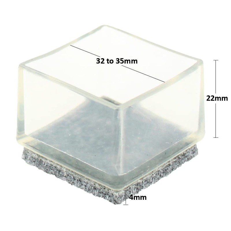 Lifeswonderful - Transparent Clear Flexible Square Feet with Felt Pad