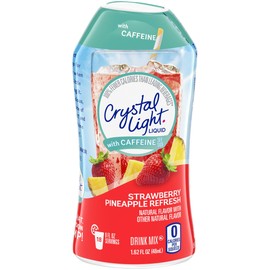 Crystal Light Liquid Strawberry Pineapple Refresh Energy Drink Mix with Caffeine (1.62 fl oz Bottle) (Pack of 1)