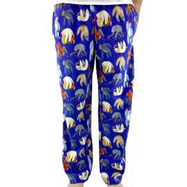 ROCK ATOLL Men's Colorful Patterned Soft Jersey Knit Pajama Lounge Pant Bottoms (X-Large, Purple Sloth Print)