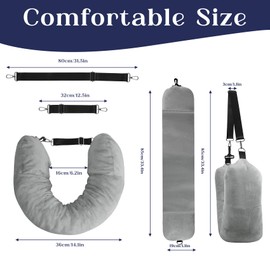 iophi - Fillable Neck Pillow - Soft Aeroplane Travel Neck Pillow, Washable Cushion Cover, Flight Pillow Neck - Hand Luggage Saver, Fits 3 Days Travel Accessories (Grey)