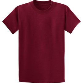 Clothe Co. Mens Heavyweight Cotton T-Shirt Plain Tee (Available in Big & Tall), Cardinal, L