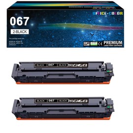 OFFICE-COLOR 067 Black Toner Cartridge 2 Pack MF656CDW Replacement for Canon 067 Black Color ImageCLASS MF656CDW MF654CDW MF653Cdw MF651CW LBP631CW LBP633CDW Printer Ink