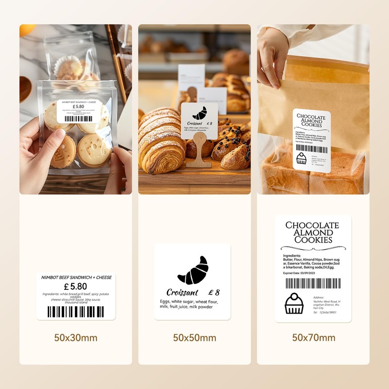 NIIMBOT B1 Label Maker Machine with 1 Roll Starter Tape,