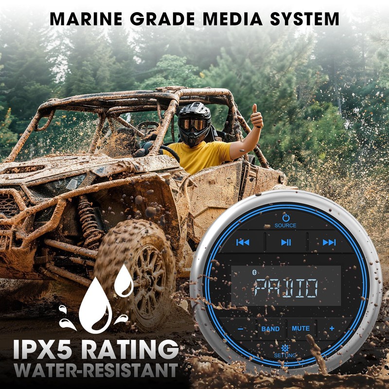 Marine Bluetooth Stereo Radio Receiver: Marine Digital Multimedia Player