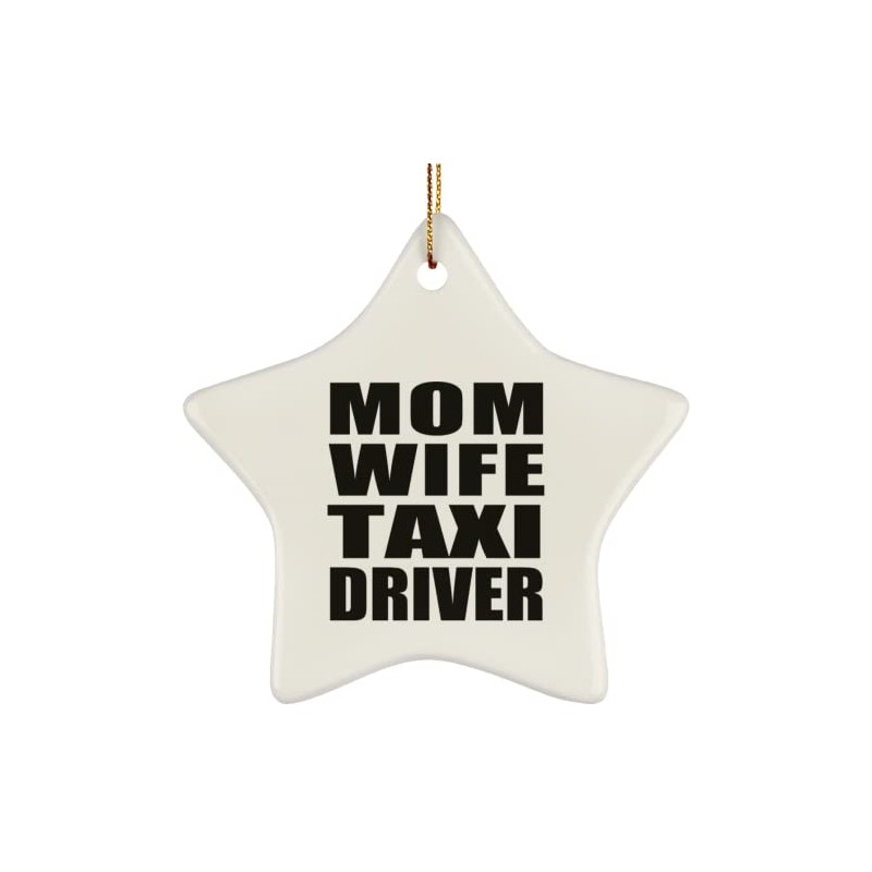 Designsify Gifts, Mom Wife Taxi Driver, Star Ornament Xmas Tree