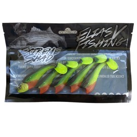 Mackinaw Shad Pre Rigged Swimbait (1.3 oz Black Chartreuse), Paddle Tail Swim Baits, Ready to Fish Soft Plastic Swimbaits, Swim Baits for Bass Fishing, Saltwater Fishing Lures and Freshwater (2 Pack)