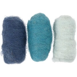 Creativ 45335 Company 10-Piece Carded Wool, Blue Harmony