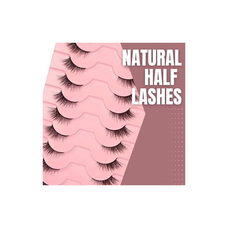 Luxury 3D Faux Mink Half Eyelashes – 10 Pairs, Reusable