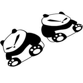 2X Panda JDM Car Sticker, Vinyl Decal Sticker, Funny Car Sticker, Window Bumper Sticker, Funny Caravan Campervan Sticker, JDM Sticker, 95mm