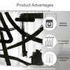 Kalmico Black White Abstract Shower Curtain 60Wx72L Inch Modern Line