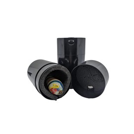 Cannavac Lok Padded - 1 to 6 oz Airtight Multi-Use Vacuum Seal Portable Storage Container for Dry Goods, Food, and Herbs - Black Cap & Black Body