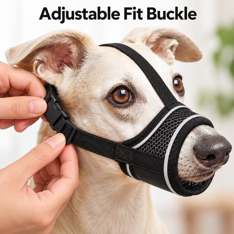 Adjustable Dog Muzzle – Breathable Soft Pet Mouth Cover for
