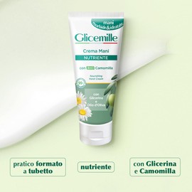 GLICEMILLE Crema de manos nutritiva, con glicerina, aceite de oliva y manzanilla orgánica, 100 ml