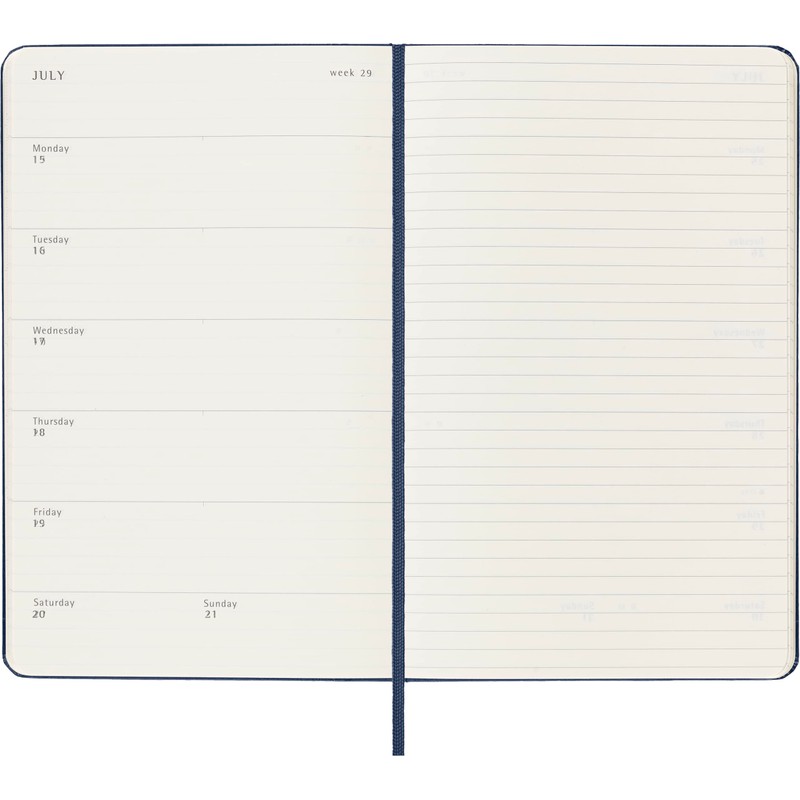 Moleskine Weekly Planner 2023-2024, 18-Month Agenda, Weekly Diary with Hard
