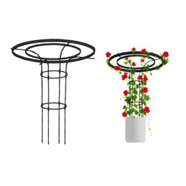 OnlyGarden Garden Trellis for Climbing Plants Outdoor, 3.7FT Tall Metal Obelisk Trellis, 41.3" Umbrella Trellis for Potted Plants, Mushroom Top Trellises for Vines, Rose, Clematis, Pea, Bean, Tomato