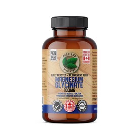 Pure Lab Vitamins Pure Lab Vitamins Magnesium Glycinate Fully Reacted 100mg - 60 capsules - Supports Muscle Function