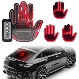 DIBMS Hand Gesture Light with Remote, Red LED Finger Funny Window Sign Light Accessories for Car Truck (Red)