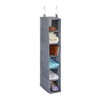 Relaxdays Wardrobe Hanging Shelf, 6 Compartments, Fabric, 92 x 15.5
