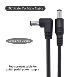 BlingKingdom 3pcs Guitar Pedal Power DC Cable for Effect Pedal 5.5 x 2.1mm Power Lead Cord Male to Male 24AWG Connector Plug Wire Adapter