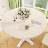 Smiry Waterproof Heavy Duty Vinyl Fitted Tablecloth for 45"-56" Round