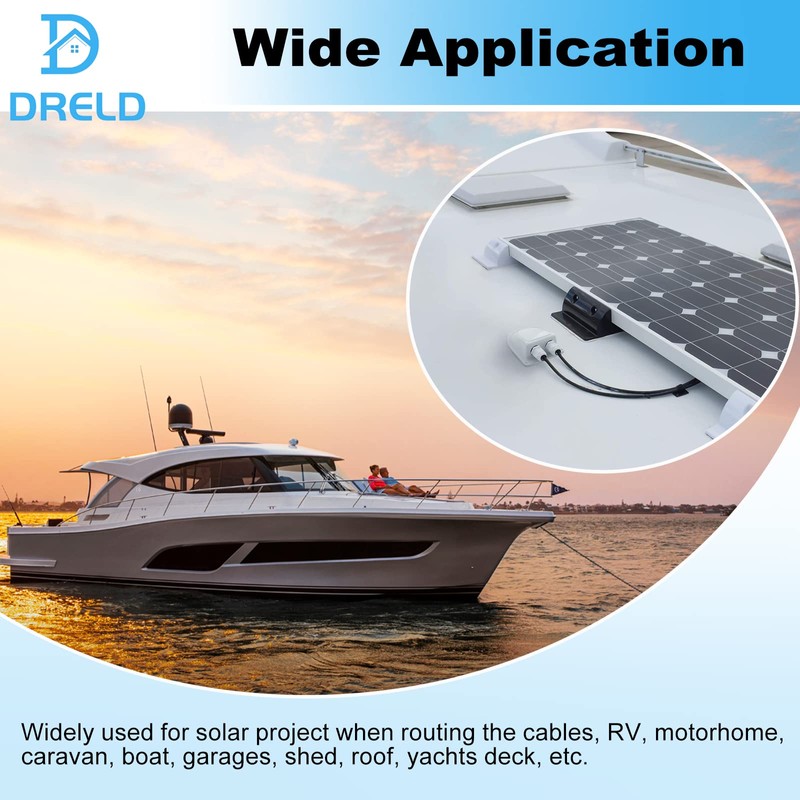 Dreld Cable Grommet Waterproof 2-Way Roof Guide Solar Cable Guide